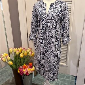 Foxcroft Black and White Paisley Mini Dress